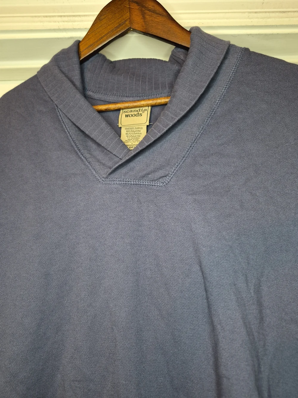 Scandia Woods Men’s Grayish Blue Pullover Sweatshirt Large